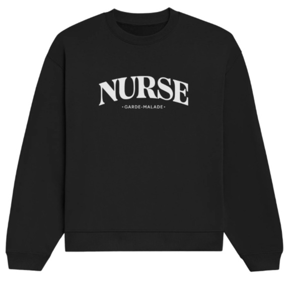 Garde-Malade Tops - Gardemalade Women’s Black Oversized Nurse Sweatshirt Size Small